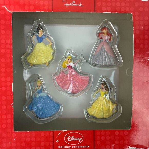 NIB Seasons from Hallmark Disney Princess Holiday Ornaments 2 Set of 5 NEW - Picture 3 of 15